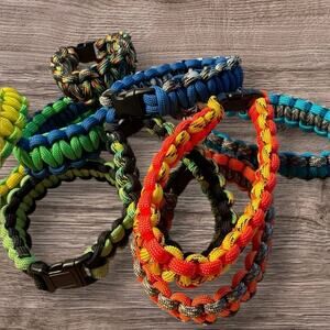 Lot of 10 Paracord Survival Bracelets Bulk Camping Hiking Tactical EDC Gear